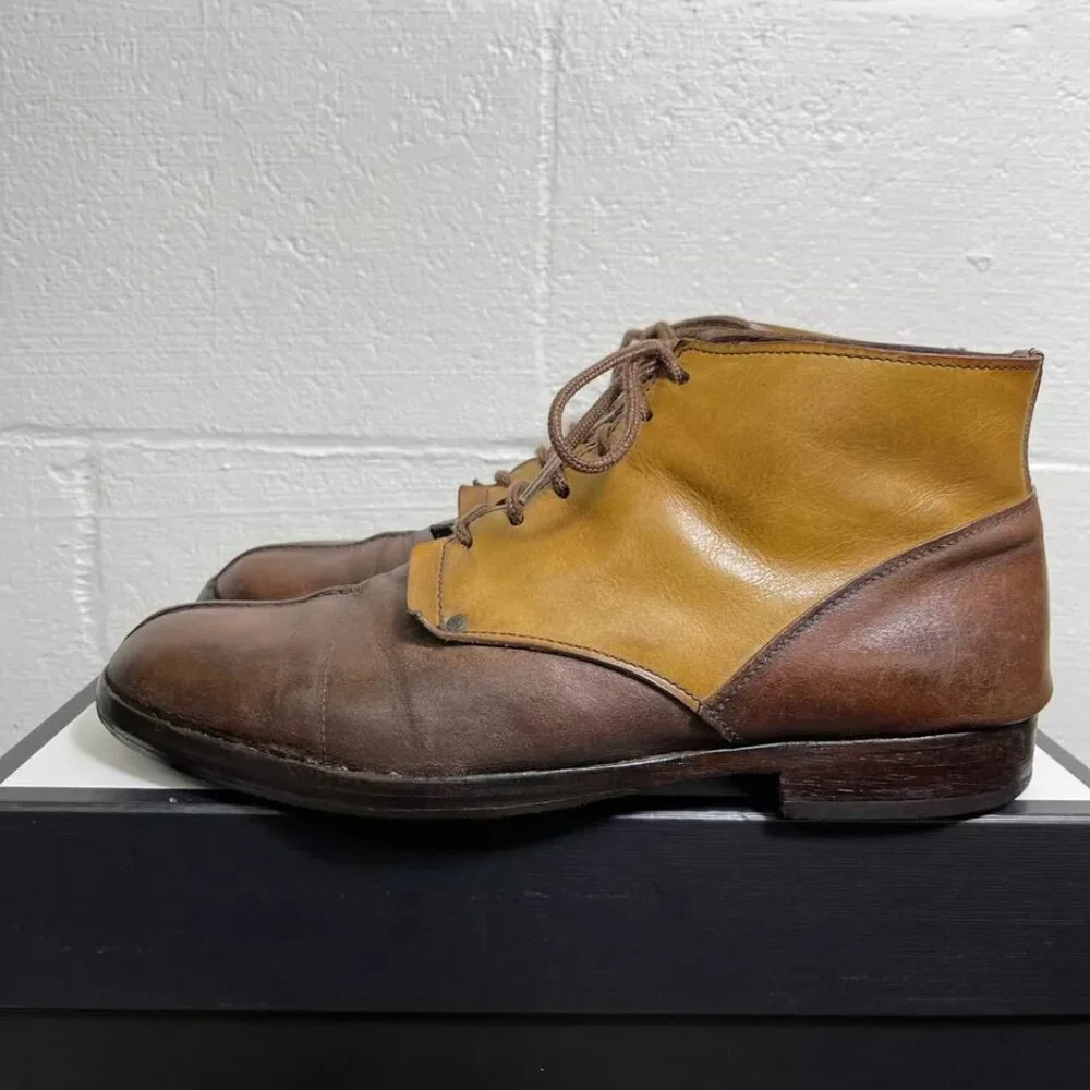 VTG MOMA Boot‎ Brown Leather Split Toe Oxford Shoes Size 44/ US 12 Made In Italy